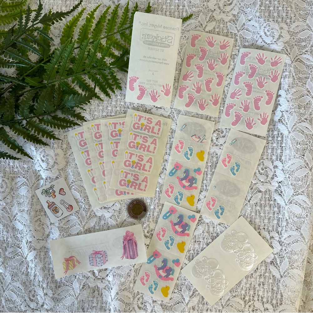 Lot of Vintage 90’s It’s a Girl Baby Shower Stickers